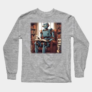 Reading robot Long Sleeve T-Shirt